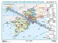 Bản đồ Vùng Đông Nam Bộ, vùng đồng bằng sông Cửu Long - Địa lí kinh tế
